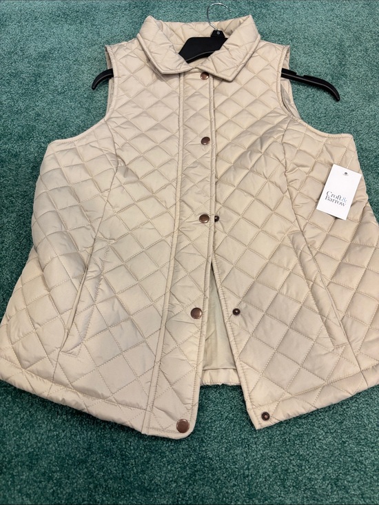 croft & barrow Jackets & Blazers - NWT Croft & Barrow Quilted Vest Beige Women’s Size Small